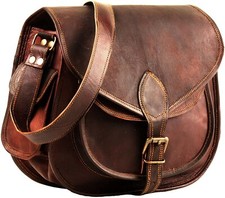 Damen Vintage Echtleder Umhängetasche Tragetasche Riemen Geldbörse Freizeit Bag