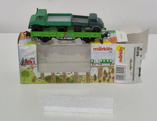 Märklin H0 94110 offener Güterwagen Niederbordwagen 1.FC Märklin mit 2 MB Unimog