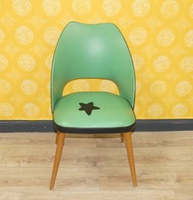 50er 60er Jahre Cocktailstuhl hellgrün rockabilly Klassiker Stuhl Holz vintage