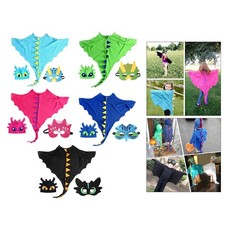 Ohnezahn Drachen Kostüm mit Hut Drachenflügel Kostüm für Halloween Kinder