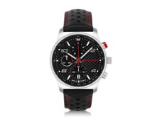 Audi Sport Uhr Chronograph Herrenuhr Carbon Leder schwarz silber 3102200600