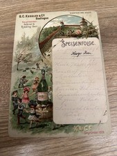 Speisekarte von 1896 Sektkellerei Kessler &Co. / Esslingen 