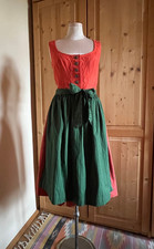 Dirndl original Lanz Salzburg Leinen Baumwolle Orange/Grün Gr. 44 neuwertig