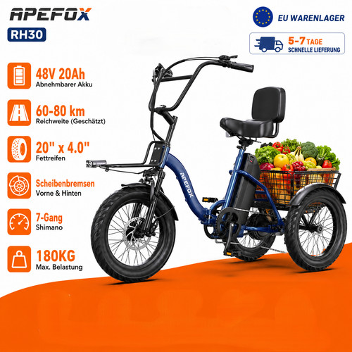 Apefox rh30 dreirad 48v 15ah - e-dreirad,