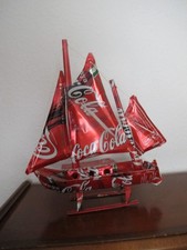 Blechspielzeug Segelboot Segelschiff Modell Blech Cola-Dosen ca. 22 cm