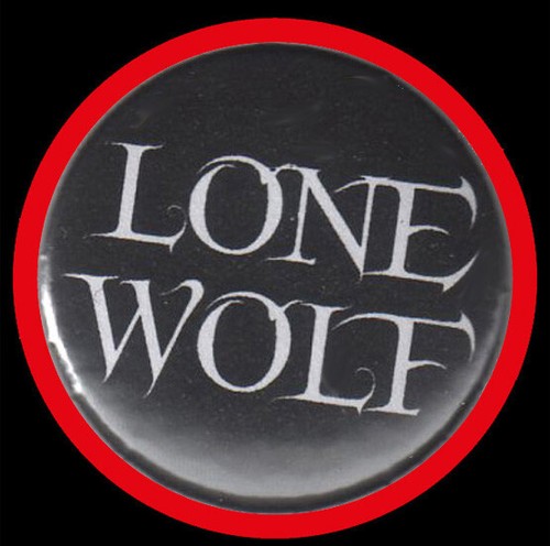 Lone wolf button biker - lone, "button"
