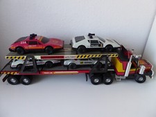 Blechspielzeug Autotransporter Truck mit 4 Autos, lenkbar
