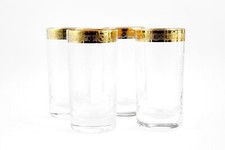 Murano Wasserglas Goldrand Medici 4 Stk. Set Rankenmuster