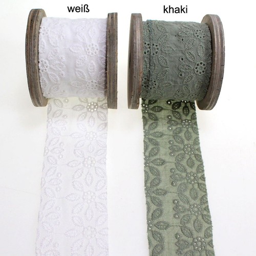 Leinenband 5cm stickerei - 2m, b4,5cm