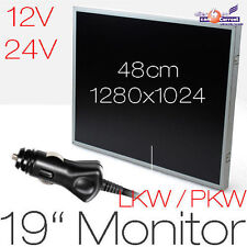 48 cm 19" MONITOR VERSION FÜR LKW PKW DISPLAY LCD 1280x1024 VGA 12V + 24 V POWER