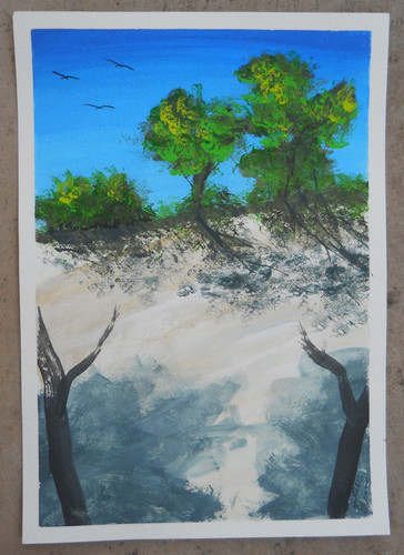 Original aquarell acryl - , "