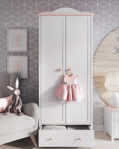 Kleiderschrank luna weiß - kleiderschrank,