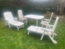 Weiße stabile Kunststoff Gartenmöbel