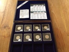 8 Deutsche 1- Mark Münzen von 1873-2001 in Göde- Holzbox