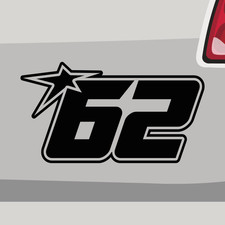 Aufkleber Startnummer 62 Zahl