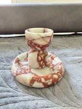 Edles Set aus echtem Marmor – Dekoschale & Gefäß in kräftigem Rot-Weiß