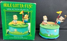 Enesco Hole-Lotta-Fun Golf Mäuse Mini Action Musical Musik-Spieluhr Vintage NEU