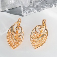 Luxus Damen Blatt Ohrringe