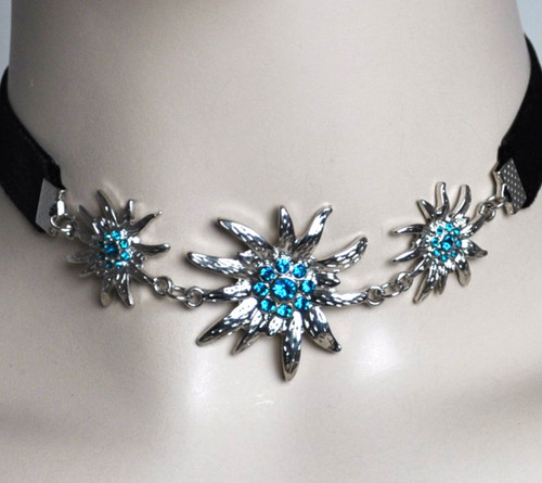 Edelweiß kette türkis blau - edelweiß,