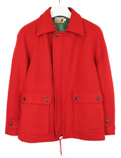 Lobo By Pendleton Mantel Herren (UK) 40 Reißverschluss Woll Polohemd Taschen Rot