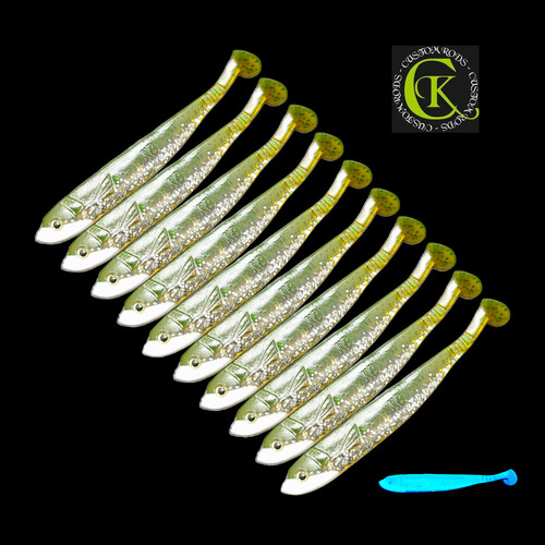 10x gummifisch 13cm stint - 10x, uv