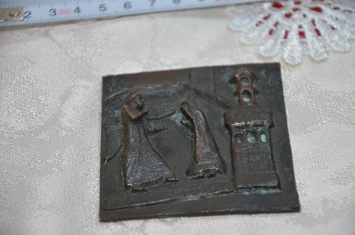 Kleines bronzerelief religiös - kleines,