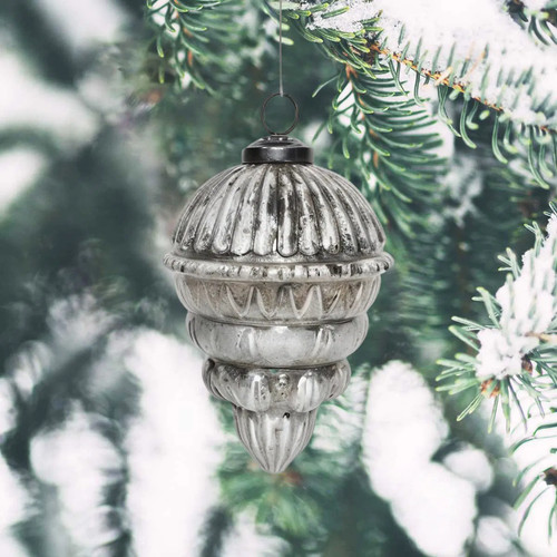 Weihnachtskugel zapfen glas - zapfen,
