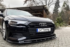 Spoilerschwert Frontspoiler Splitter mit Wings aus ABS passend für Audi A6 C8 F2