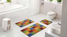 bunter Badteppich Karo kariert