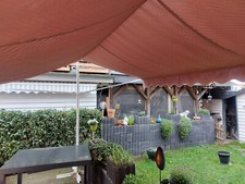 Doppelseitige Markise, Stoff hellbraun