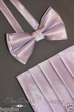 Kummerbund / Bauchbinde Fliege / bow tie Set flieder