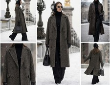 Damen Oversized Mantel Braun