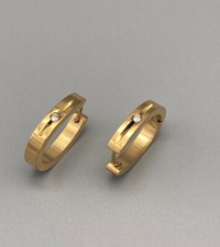 Edelstahl Ohrringe Klapp Creolen 13-26mm Damen Herren Huggie Ohrstecker