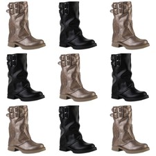 Damen Bikerstiefel Stiefel