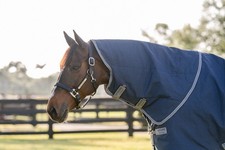 Horseware Rhino® Weidedecken-Halsteil 0g Navy/Titanium Grey & Classic Blue