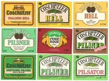 DDR 9 Bieretiketten Coschütz DRESDEN  *DD41