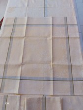 Le Jacquard Français Tischdecke mit 3 Stoffservietten 100% Baumwolle 174x168 cm