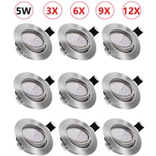 12X LED Einbaustrahler Einbauleuchten Ultraflach Deckenstrahler Spot Set Lampen 
