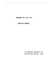 Service Manual-Anleitung für Thorens TD 124 MK1, TD 124 MK2 