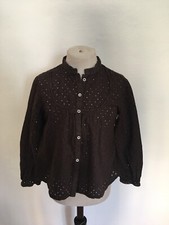 Zara Mädchen Lochstickerei Bluse zu Jeans Hose Rock Gr. 98 104 110 Braun