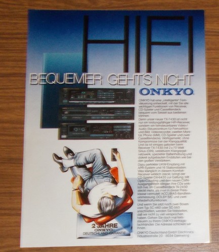 Seltene werbung vintage - seltene, onkyo