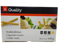 TGQ Waffelröllchen 200x 3,1g (620g) 11 mm DM Hohlhippen Eis Deko (32,24 EUR/kg)