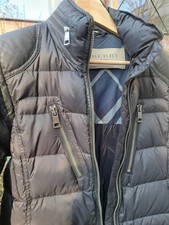 Burberry Brit Daunenmantel schwarz M Lederärmel 