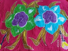Bali Sarong handbemalt Batik Fransen Detail umwickelt Strand Pool Abdeckung 21