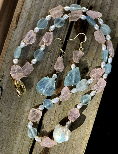 Set kette ohrringe morganit - kette,