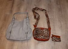 2 Taschen, L.Credi grau und Leoparden, animalprint Umhängetasche, Schultertasche