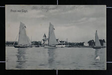 AK Tegel ca. 1913 gelaufen Berlin Havel Kirche Segelboote
