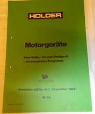 Holder Motorgeräte  Katalog mit Preisliste 1987