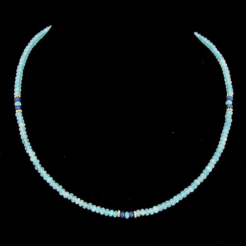 Aquamarin saphir halskette - &,