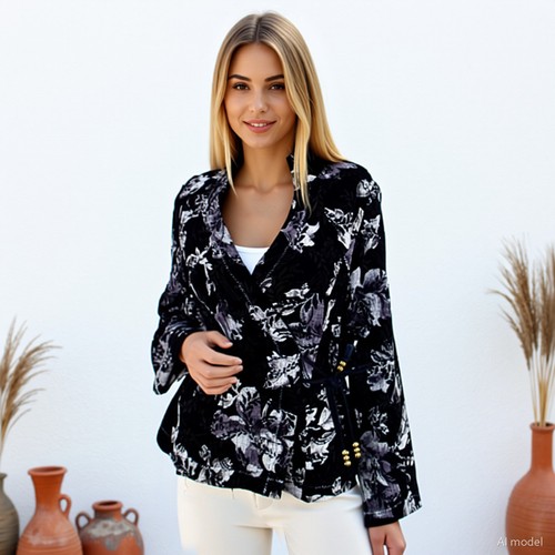 Boho vintage goth blazer - vintage,